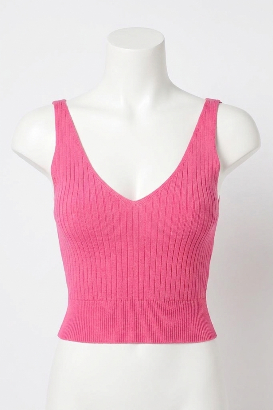 NEW LINE AND DOT lynn sweater tank top in hot pink